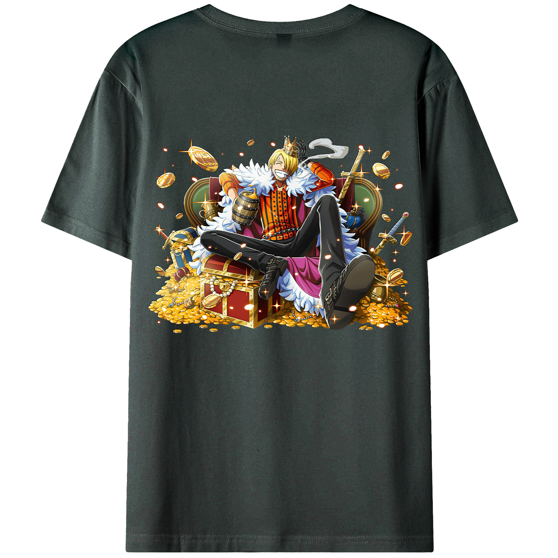 （画像用） ワンピース サンジ ONE PIECE Sanji 綿100％ メンズ半袖Tシャツ（バックプリント） 通気性